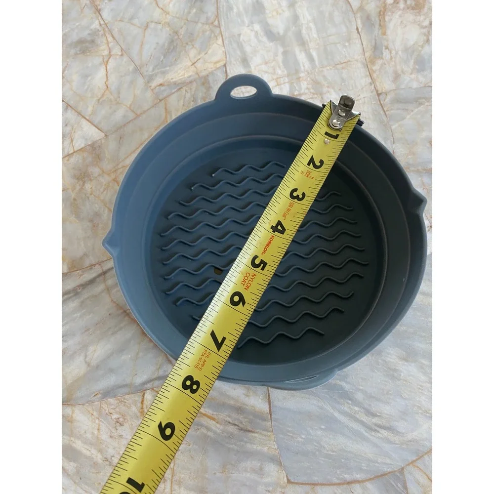 Emeril Lagasse Silicone Air Fryer Liner Round Gray Reusable Non-Stick Basket